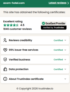 Acorn Hotel Reviews Certificate